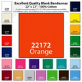 22"x22" Blank Solid Orange Imported 100% Cotton Bandanna